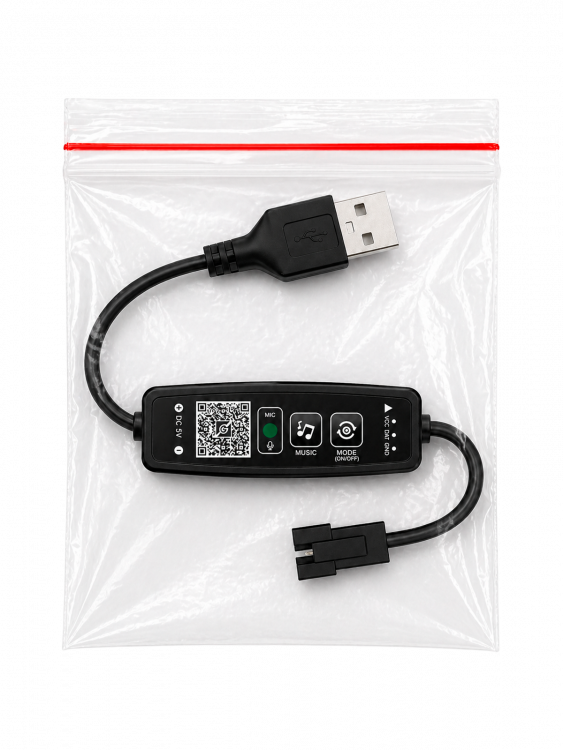 Огонек OG-LDL44 LED контроллер USB 5В (Bluetooth, RGB, 3PIN)